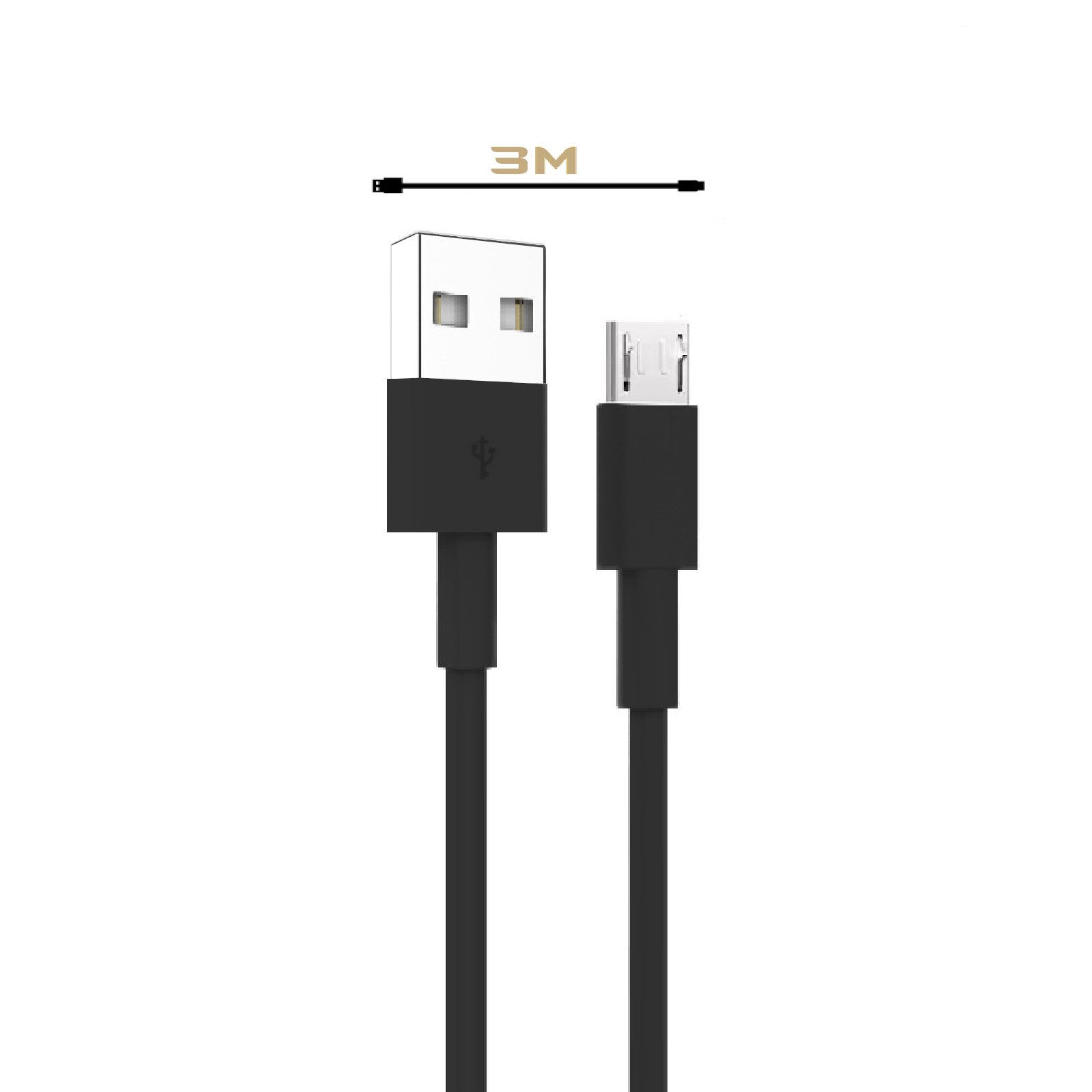 MobileKing Micro-USB Ladekabel Schwarz USB-Kabel, USB Typ A, Micro-USB (300,00 cm), Laden und Datenübertragung