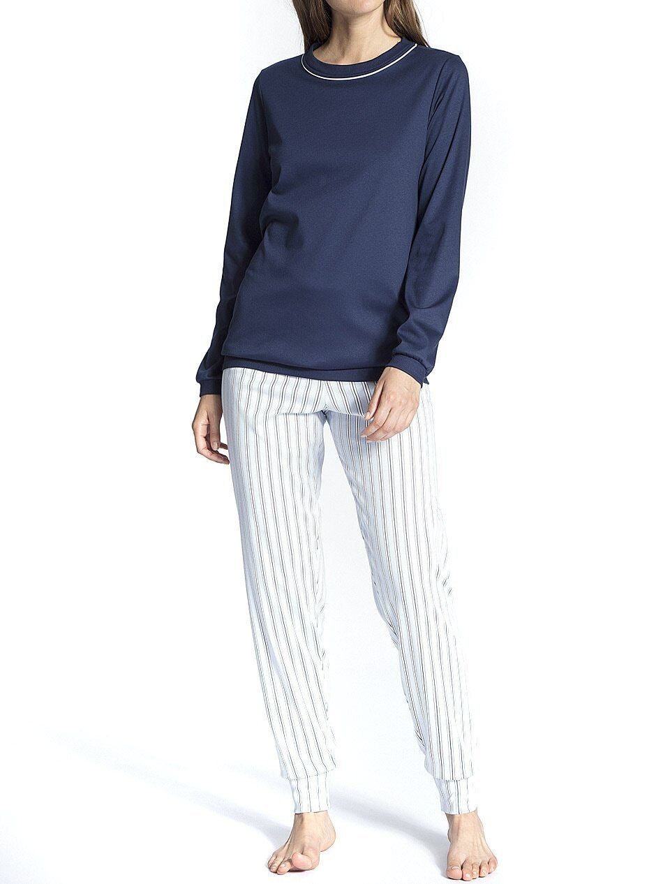 CALIDA Pyjama »Calida Damen Bündchenpyjama 43696 blau« (1 Stück, 1 tlg., 1  Stück) sehr bequem online kaufen | OTTO