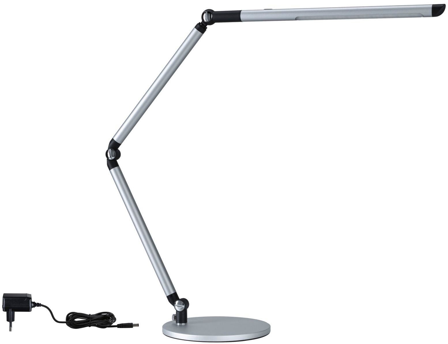 Paulmann LED Schreibtischlampe LED Schreibtischleuchte 3-Step-Dim FlexBar White Switch Silber matt, LED fest integriert, Tageslichtweiß, mehrere Helligkeitsstufen, Farbwechsler, Farbsteuerung, Dimmer