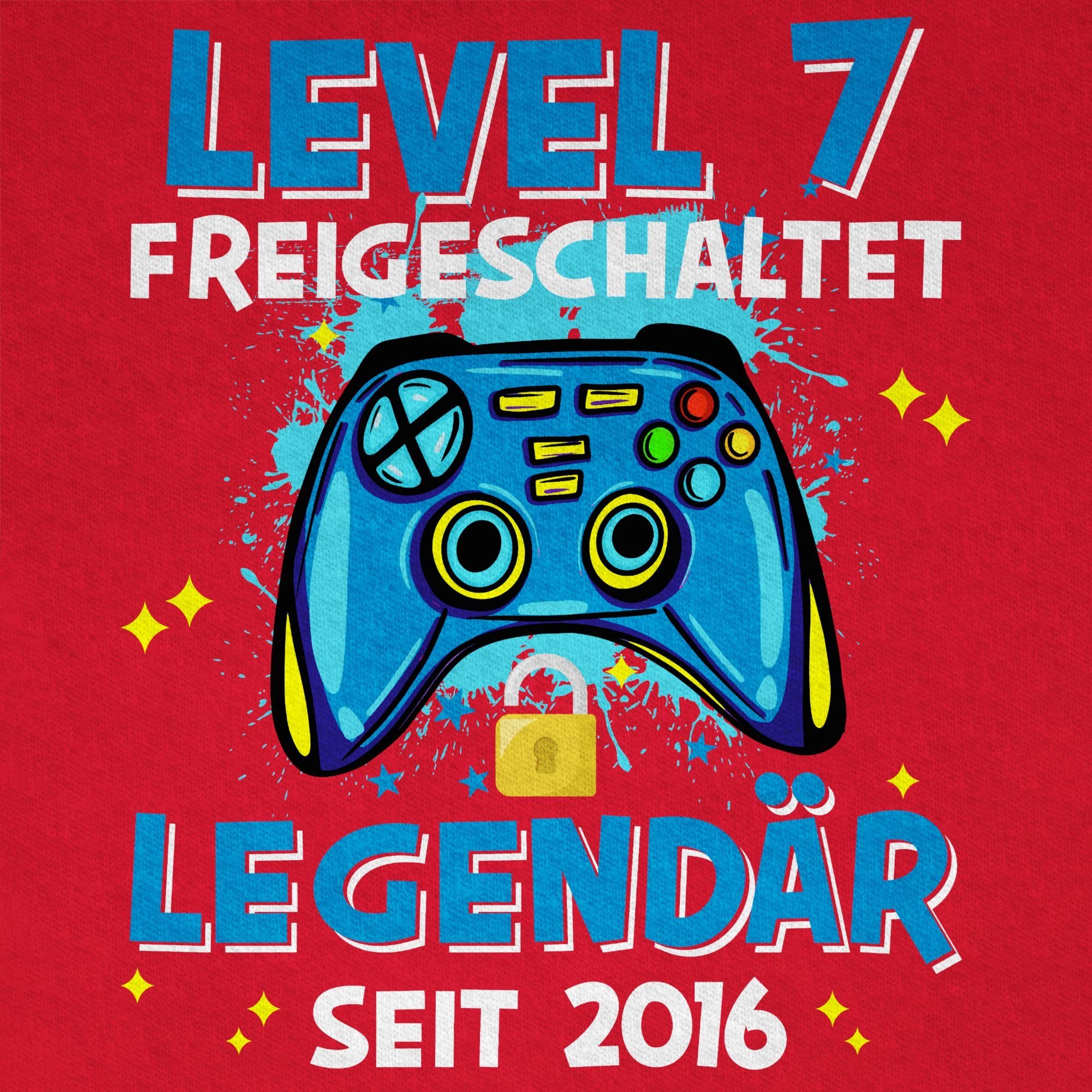 2016 03 7 seit Shirtracer 7. Legendär Geburtstag Level T-Shirt freigeschaltet Rot
