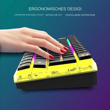 yozhiqu Staub- und wasserdichte RGB-Gaming-Green-Axis-Tastatur mit 104 Tasten Gaming-Tastatur