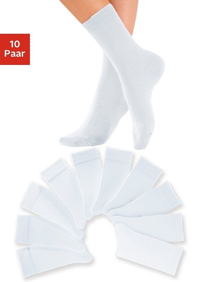 H.I.S Freizeitsocken (Packung, 10-Paar) mit weichen Rippbündchen