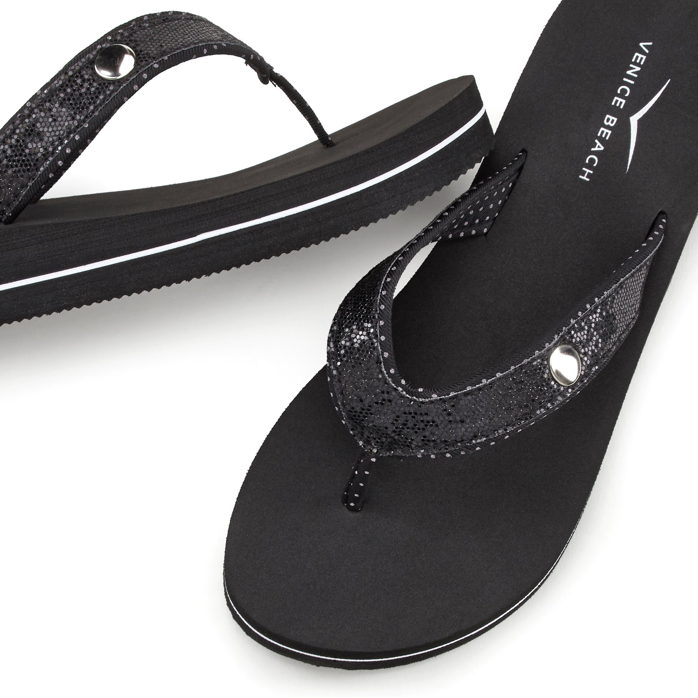 Venice Beach Sandale, Badeschuh, Badelatsche, Flip Flop, Badeschlappe, Pantolette Badezehentrenner Zehentrenner mit wasserabweisender und leichter Sohle VEGAN – Bild 4 von 5