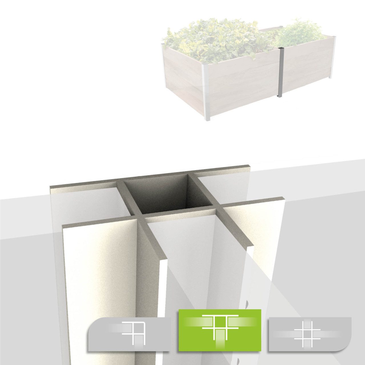 Bio Green Hochbeet Biogreen Aluminium T-Profil für ErnteMAXX Hochbeet