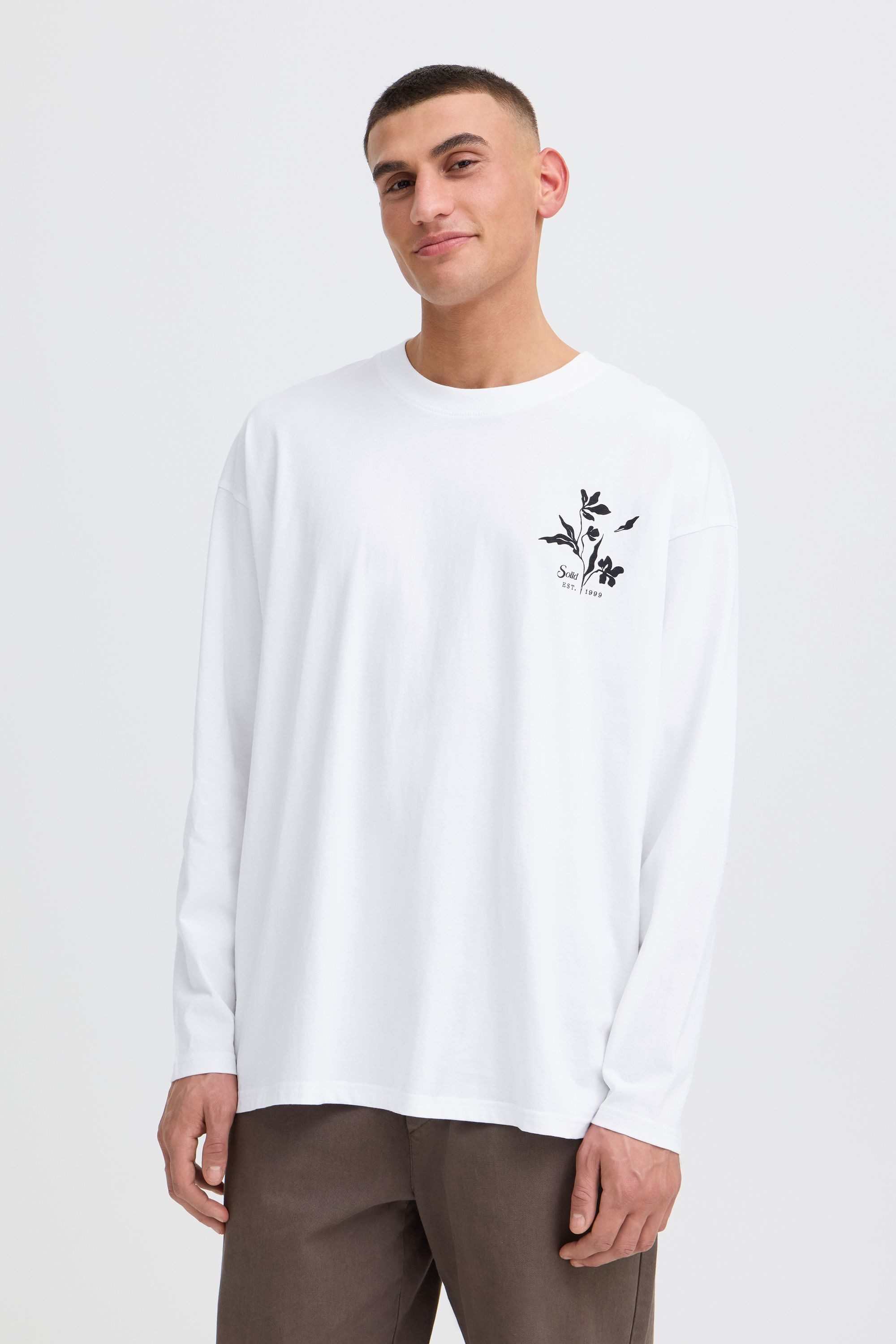 !Solid Langarmshirt SDAmon Oversize Langarmshirt mit markantem Backprint