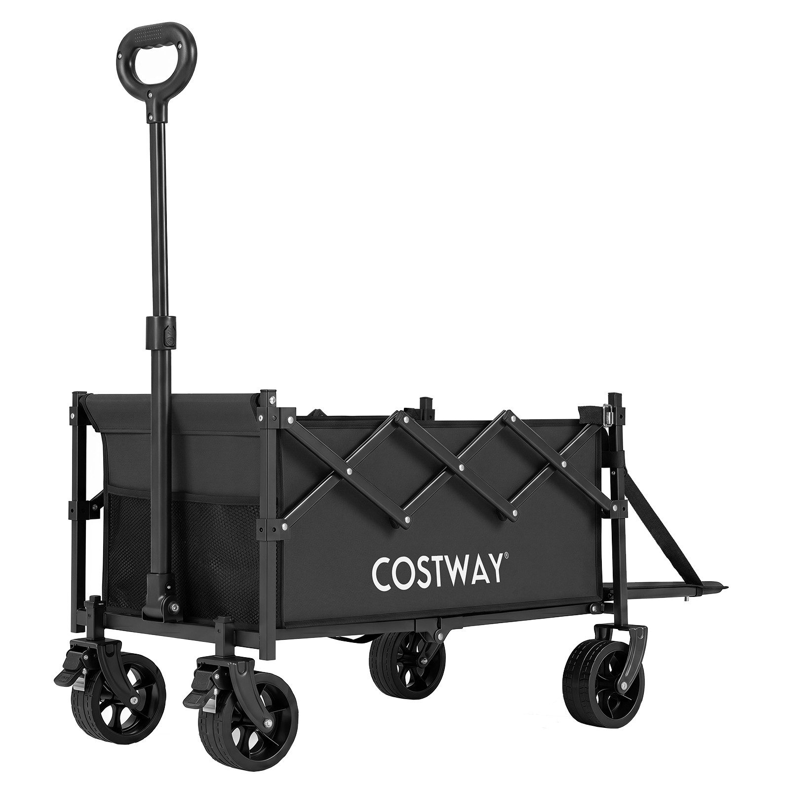COSTWAY Bollerwagen, Mit verstellbarem Griff, geländegängigen Rädern & Bremse