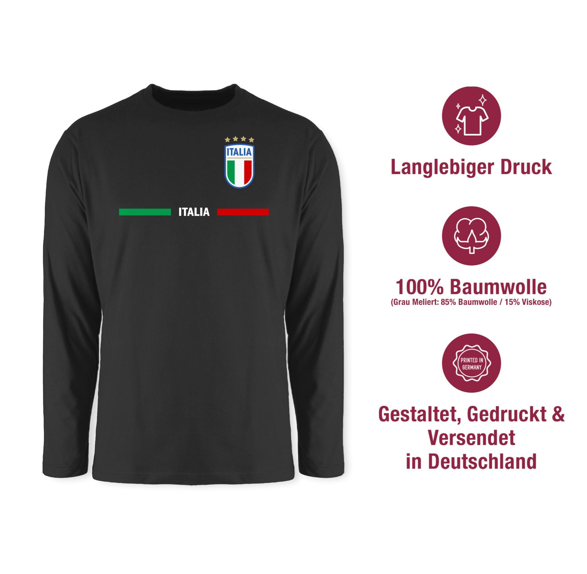 Shirtracer Rundhalsshirt Italien Trikot Wappen, Italia mit Stolz, Italienisches Fan-Motiv 2026 Fussball WM Fanartikel