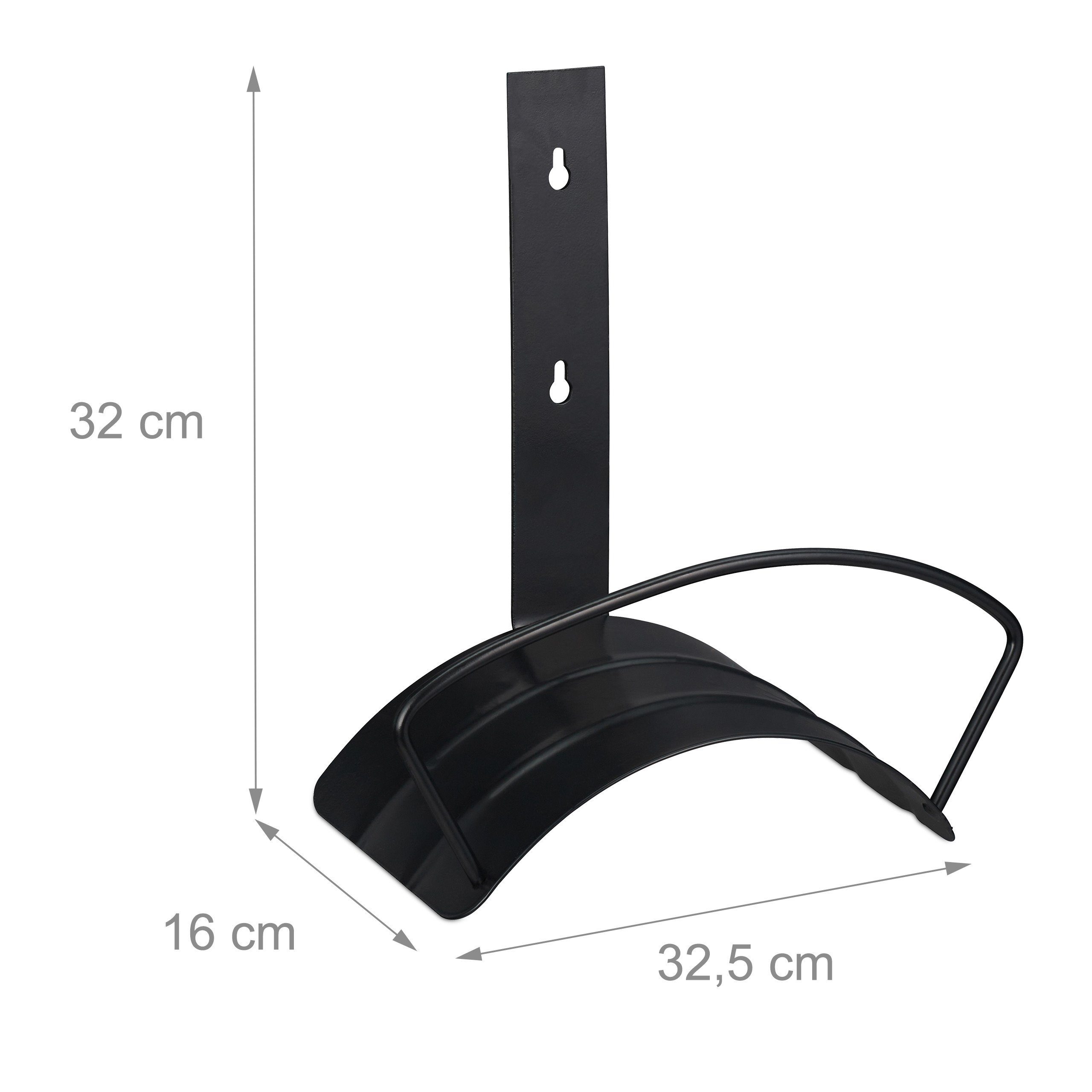 relaxdays Schlauchhalterung Schlauchhalter Wand schwarz, (1-tlg) – Bild 4 von 5