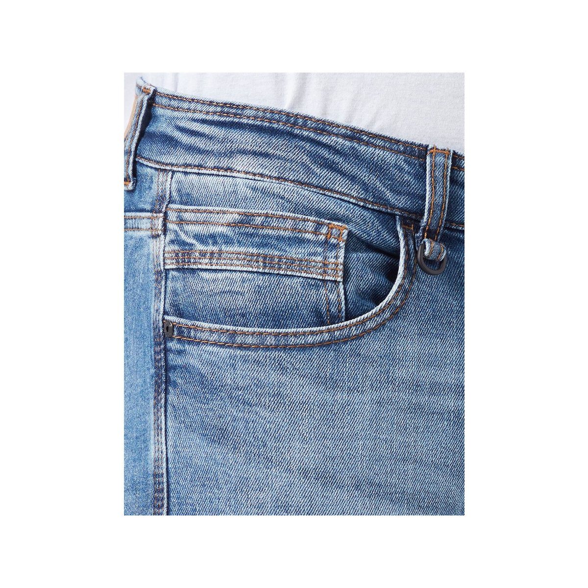active 5-Pocket-Jeans marineblau camel (1-tlg)