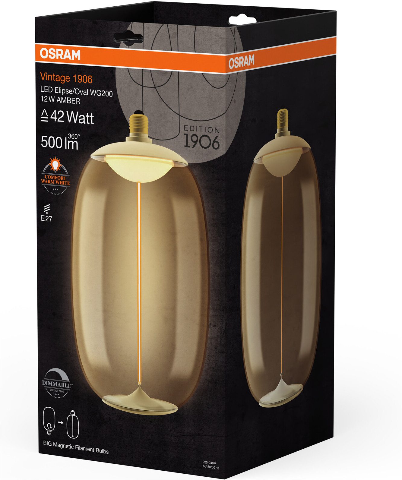 Osram LED-Filament Vintage 1906 Big Elipse Oval, E27, 1 St., Warmweiß – Bild 5 von 5