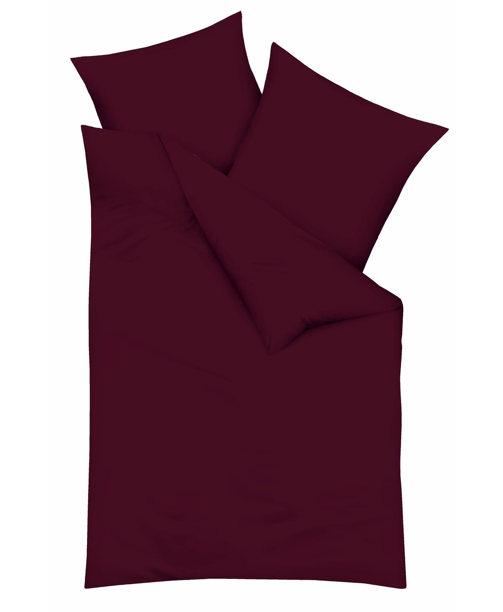 Kaeppel Bettwäsche Uni Einfarbig Burgund Bordeaux Modern versch. Größen, Biber, 2 teilig, zeitlos und elegant