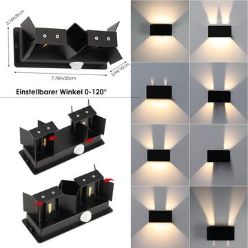 LETGOSPT Wandleuchte 12W Quader LED Wandlampe aus Aluminium, IP65, Warmweiß