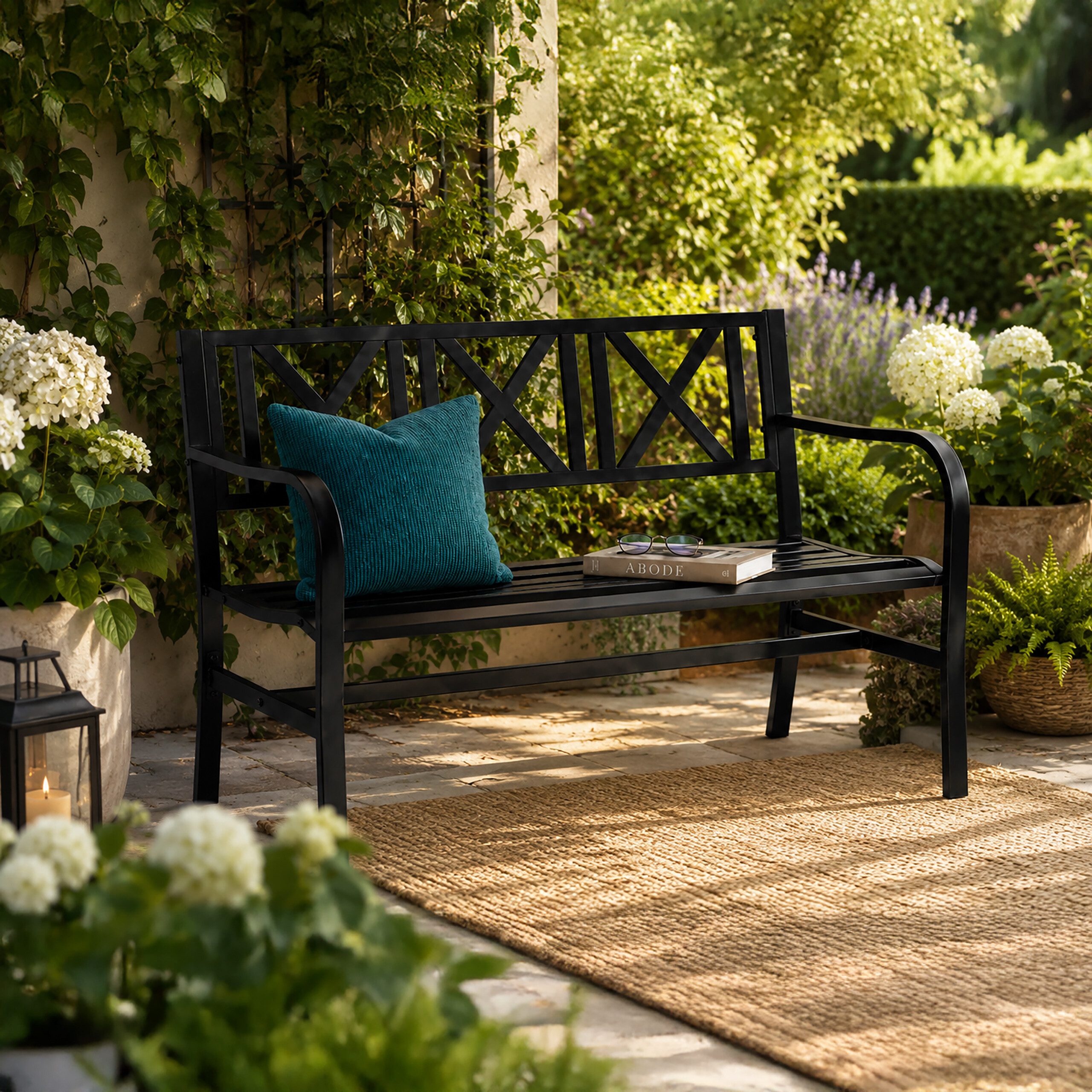 relaxdays Gartenbank aus Metall