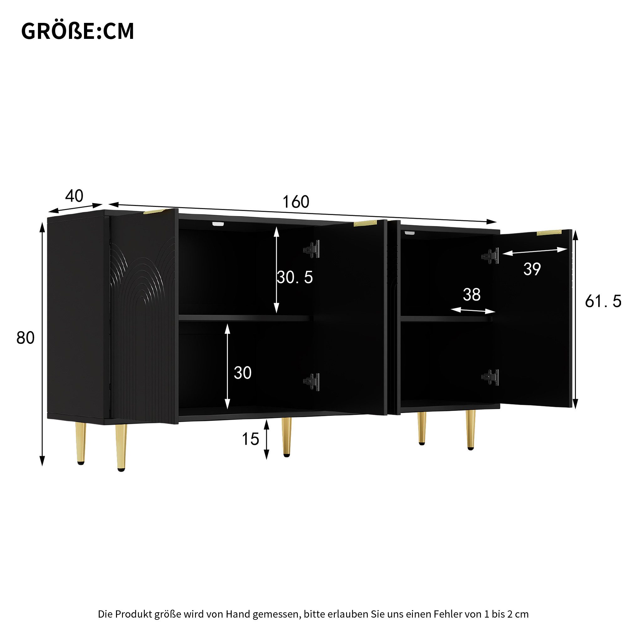 Ulife Sideboard Buffetschrank, Kommodechrank mit 4 günstig online kaufen
