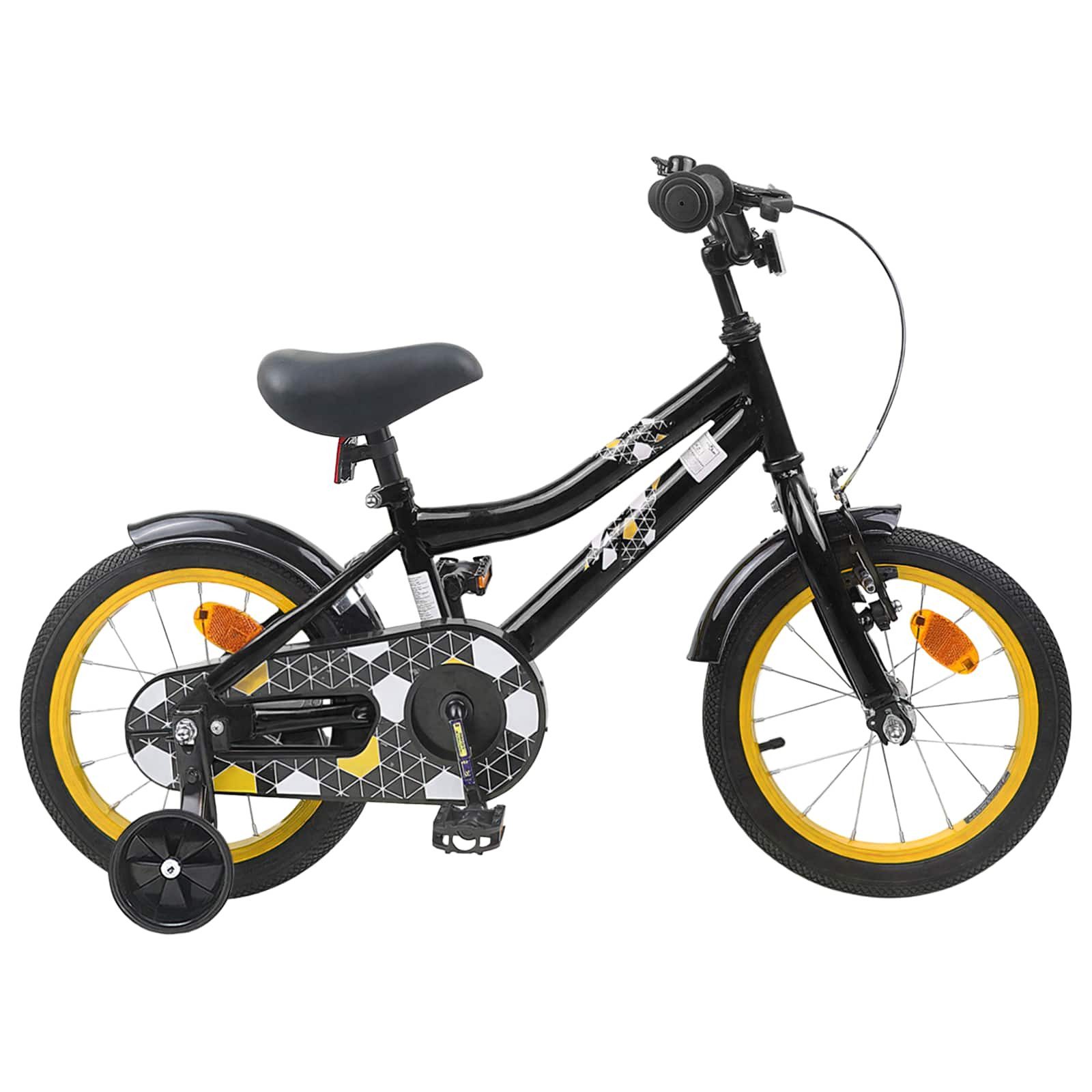 vidaXL Kinderfahrrad 112,5 x 51 x 75 cm Kinderfahrrad 16 Zoll für 4-6 Jahre alt Schwarz Stü
