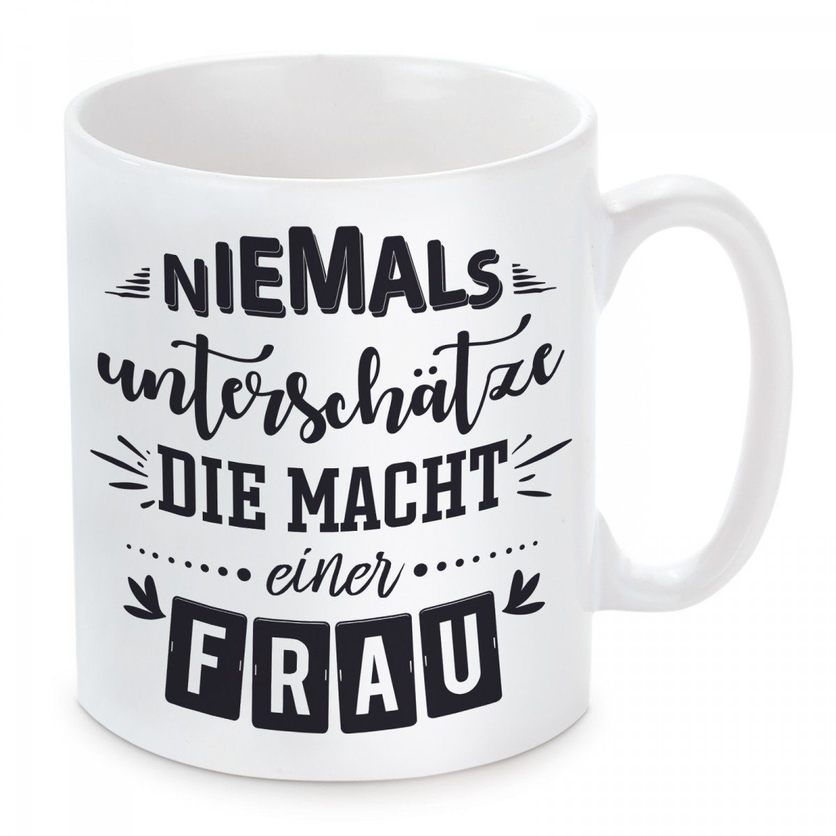 einer und Frau, mikrowellengeeignet Macht Tasse Motiv niemals spülmaschinenfest Herzbotschaft die Keramik, mit Kaffeetasse Unterschätze Kaffeebecher