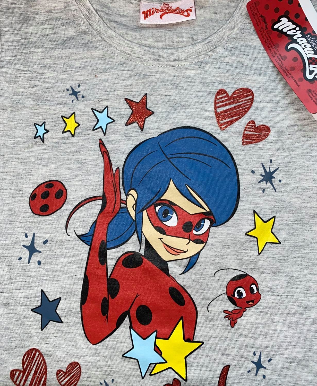 Miraculous - Ladybug T-Shirt Miraculous Ladybug T-Shirt blau, rot + grau Mädchen