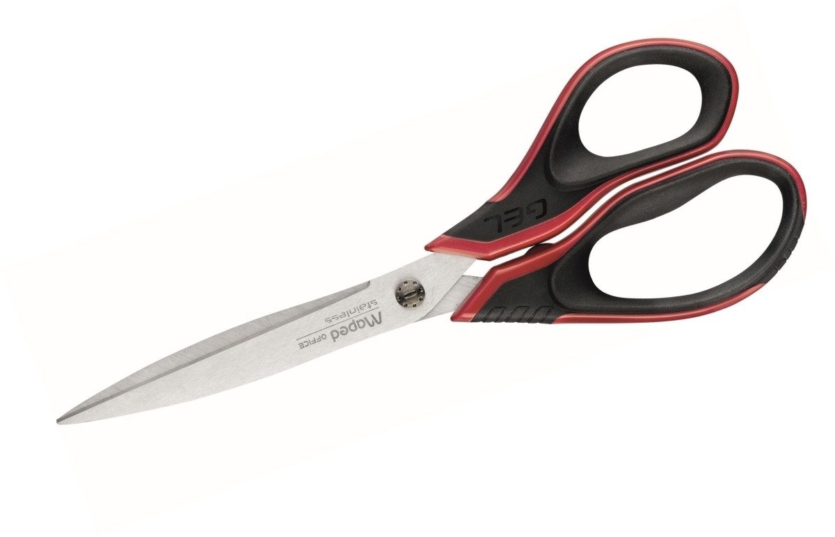 MAPED Papierscheren Schere Advanced Gel 21 cm schwarz/rot auf Blisterkarte