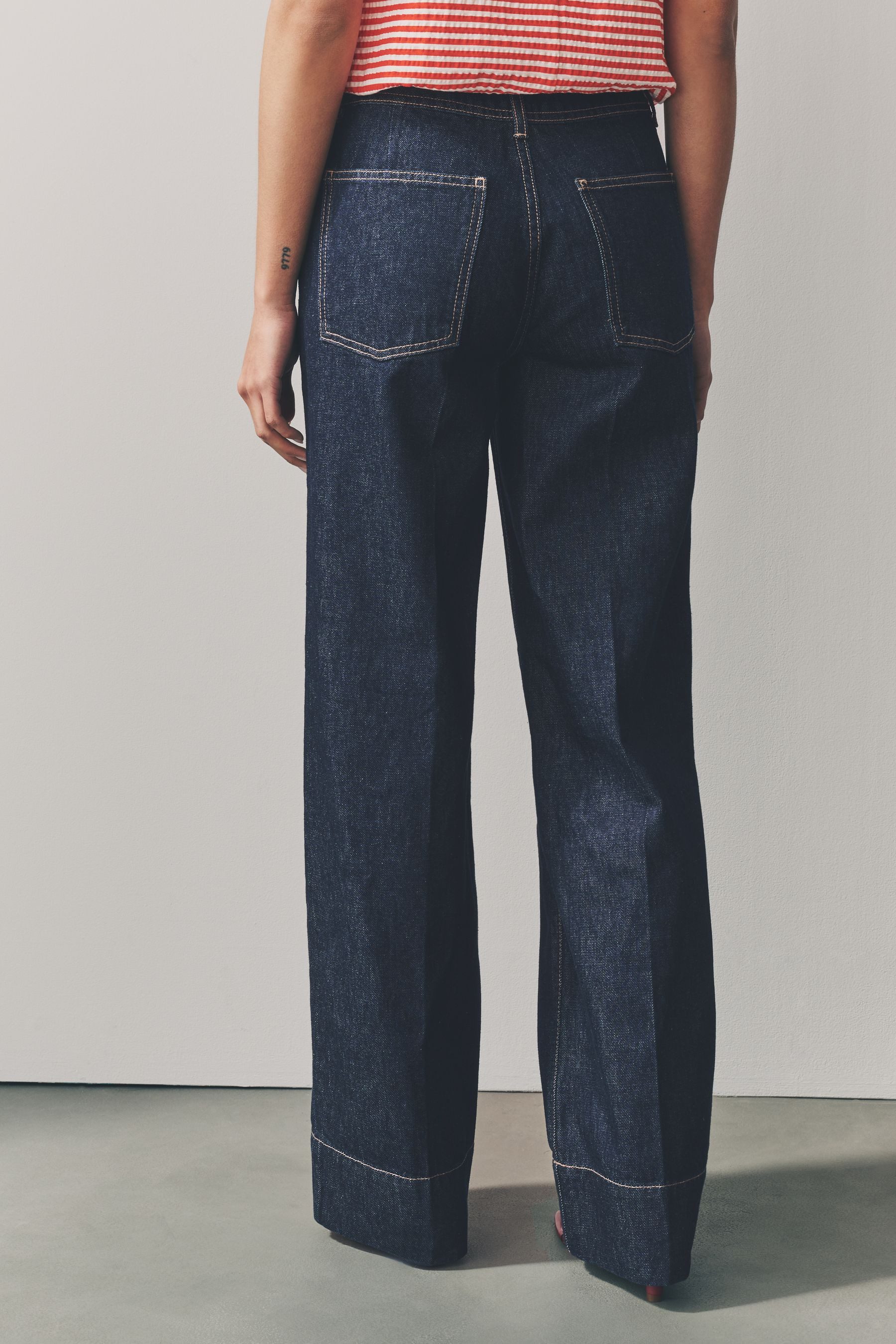 Next Weite Jeans Jeans mit weitem Bein und doppeltem Knopf, Petite (1-tlg) günstig online kaufen