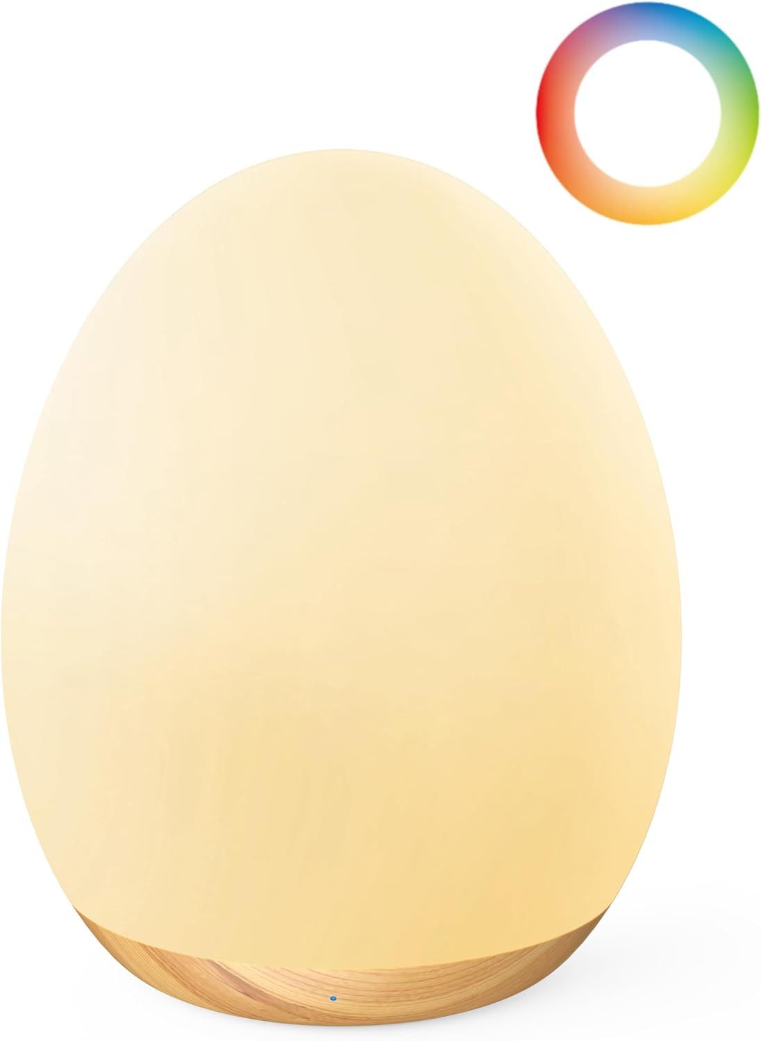 Jolywell Nachtlicht JW-CL002, LED fest integriert, Warmweiß, RGB, Dimmbar, 8 Farben (RGB+Warmweiß), Touch, Akku bis 100h, kabellos