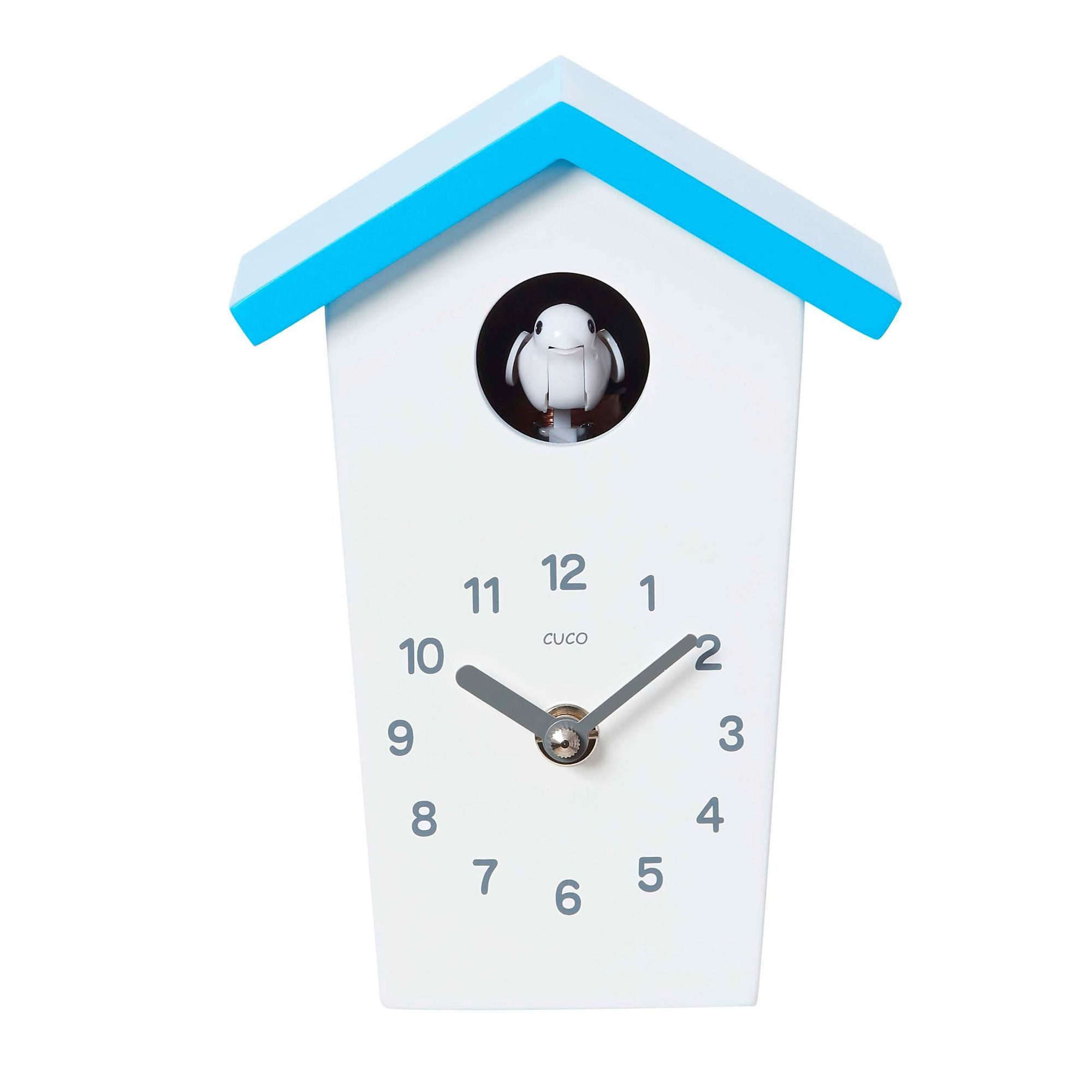Cuco Clock Wanduhr Mini Kuckucksuhr HOCHHAUS, Wanduhr, Moderne Schwarzwalduhr (17,0 × 12,4 × 9,0cm, mit Nachtruhefunktion, Kuckucksruf, Quarzuhrwerk)