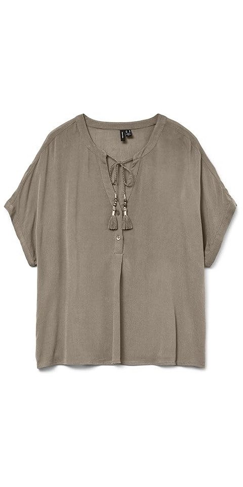 Vero Moda Kurzarmbluse VMBENTE SS WIDE TOP WVN GA