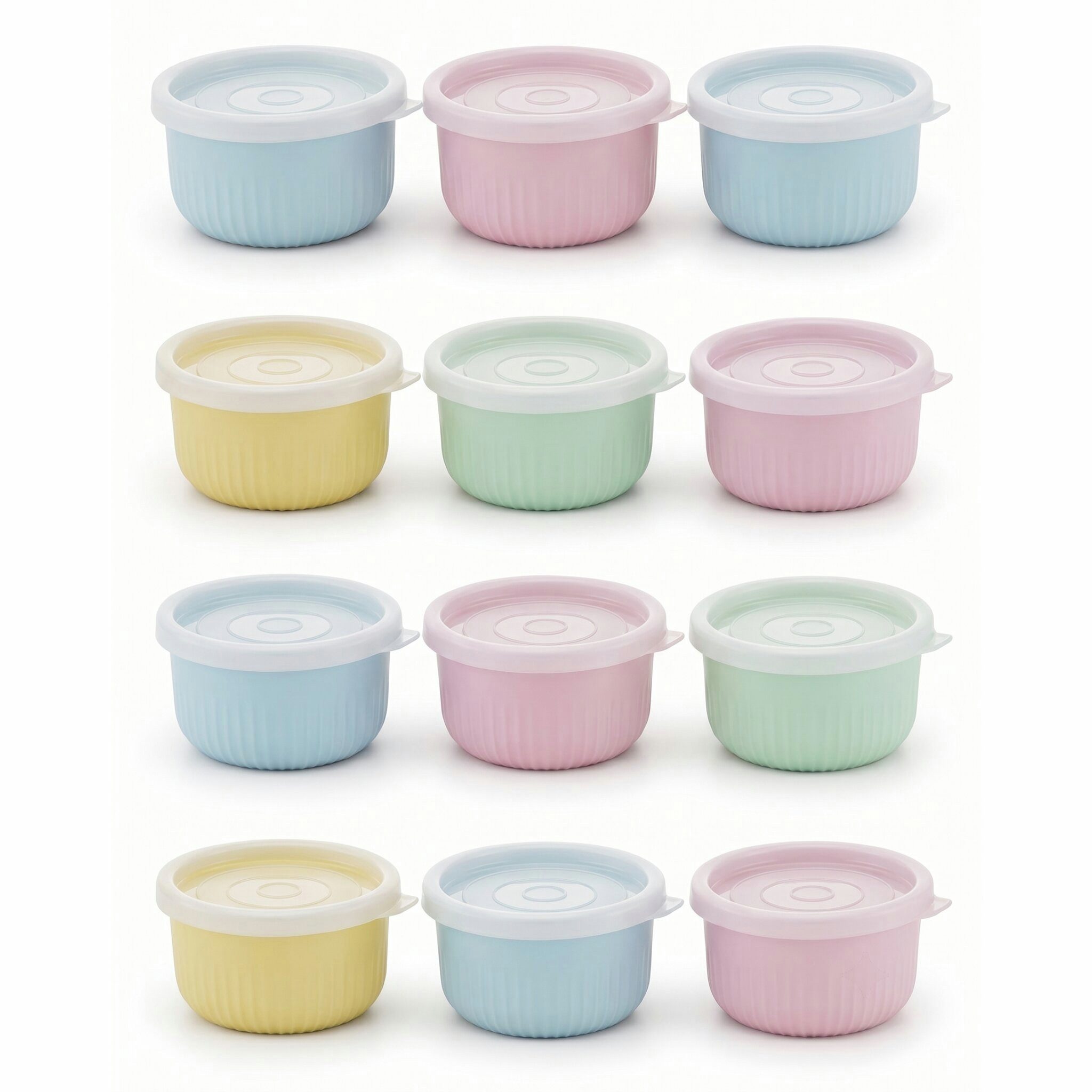 Vip Ahmet Vorratsdose Vorratsdosen mit Deckel Luftdicht, BPA-frei (12er Set, 6x0,3L, 6x0,5L), Kunststoff, (12-tlg., 12er-Set, 6 x Aufbewahrungsdose (0,5 L), 6 x Aufbewahrungsdose (0,3 L), 12-teiliges Set mit Vakuumdeckel
