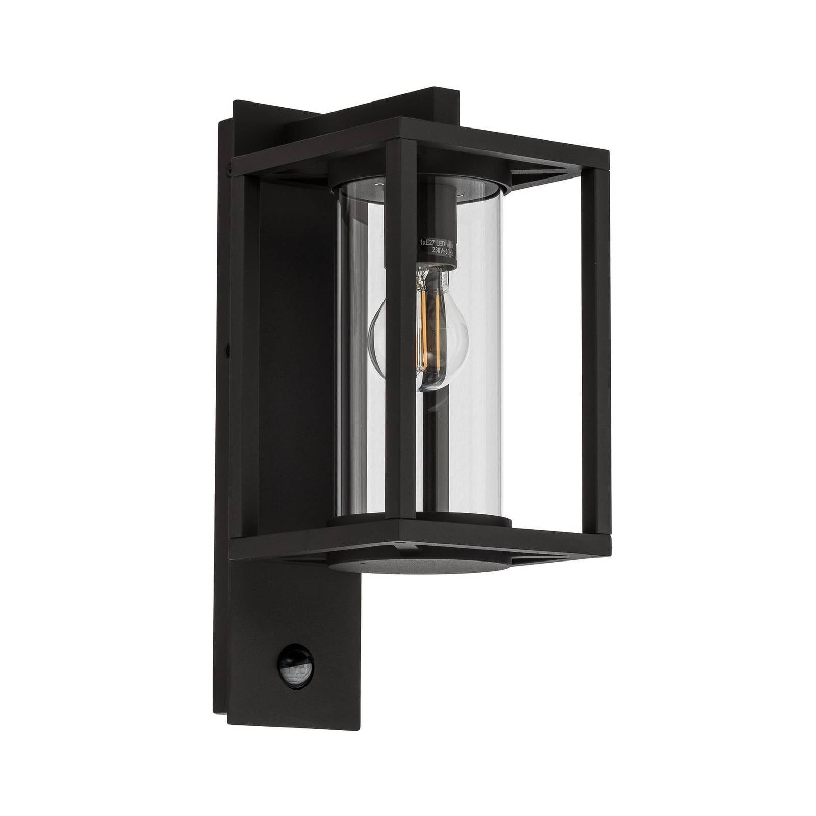 Lucande Außen-Wandleuchte Ferda, Metall, Schwarz IP44mit Bewegungsmelder, 1 x 15 W LED