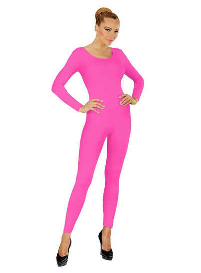 Widdmann Kostüm Langer Body neon-pink, Einfarbige Basics zum individuellen Kombinieren