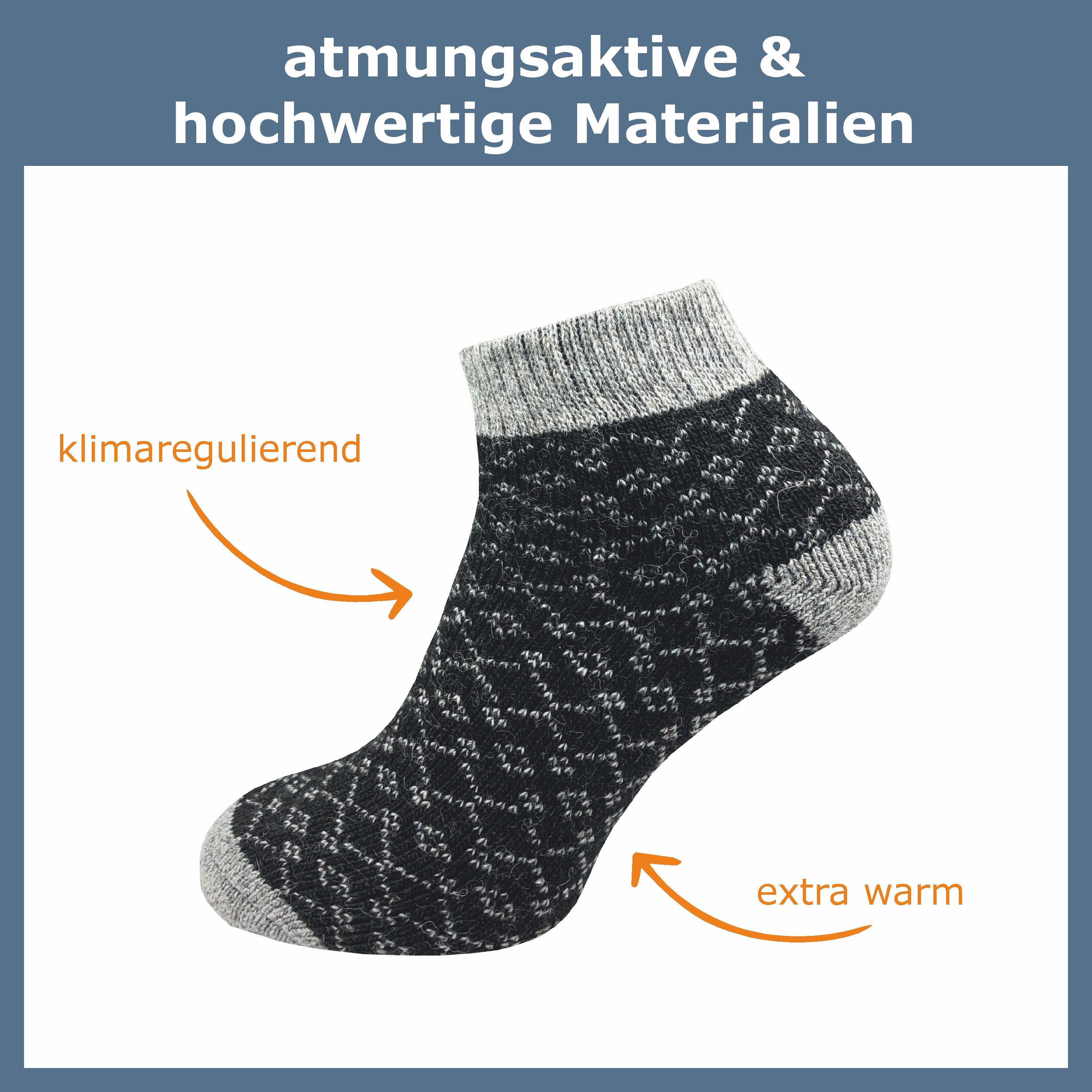 GAWILO Socken für Kinder aus Wolle für die kalte Jahreszeit (4 Paar) Winter Socken – Wollsocken - im winterlichen Look
