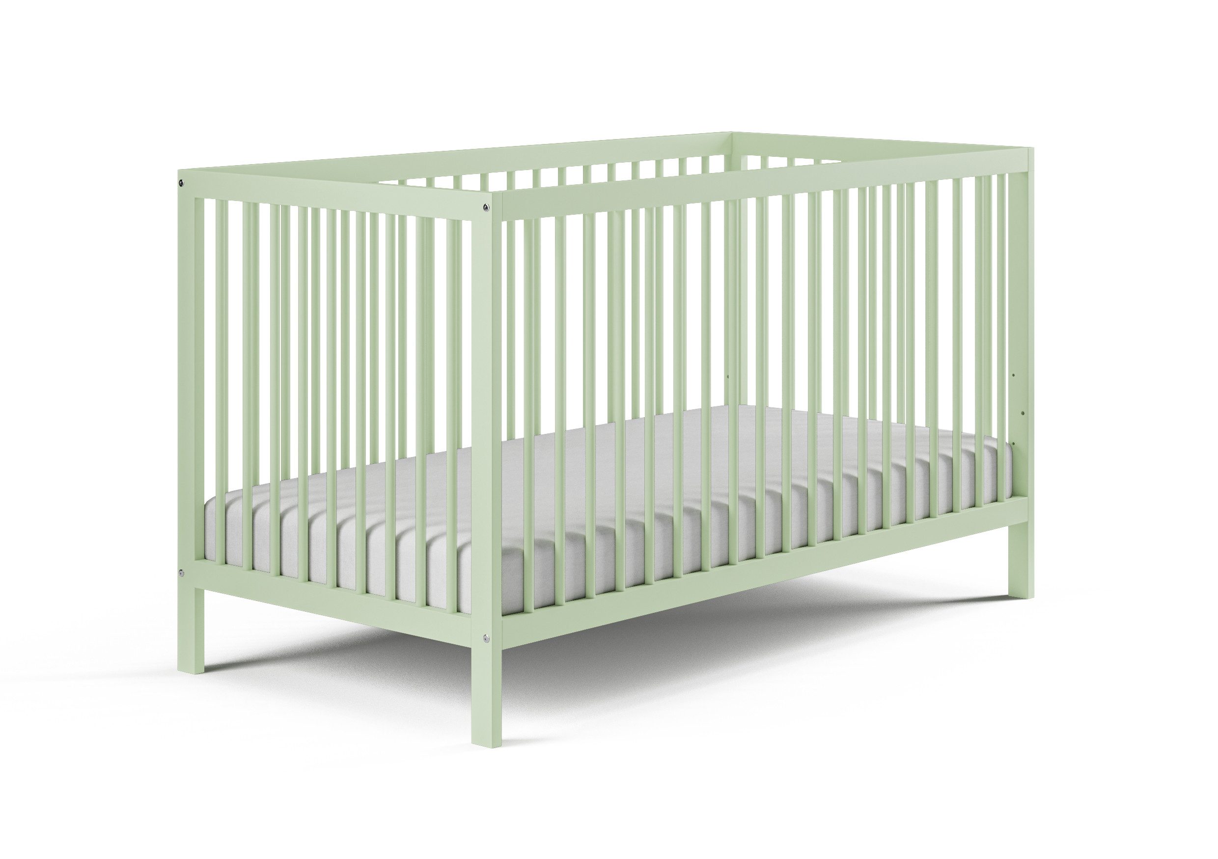 Kids Collective Babybett Kinderbett Gitterbett 60x120 und 70x140 cm herausnehmbare Sprossen, Buchenholz weiß 60x120 cm von Geburt bis 3. Lebensjahr