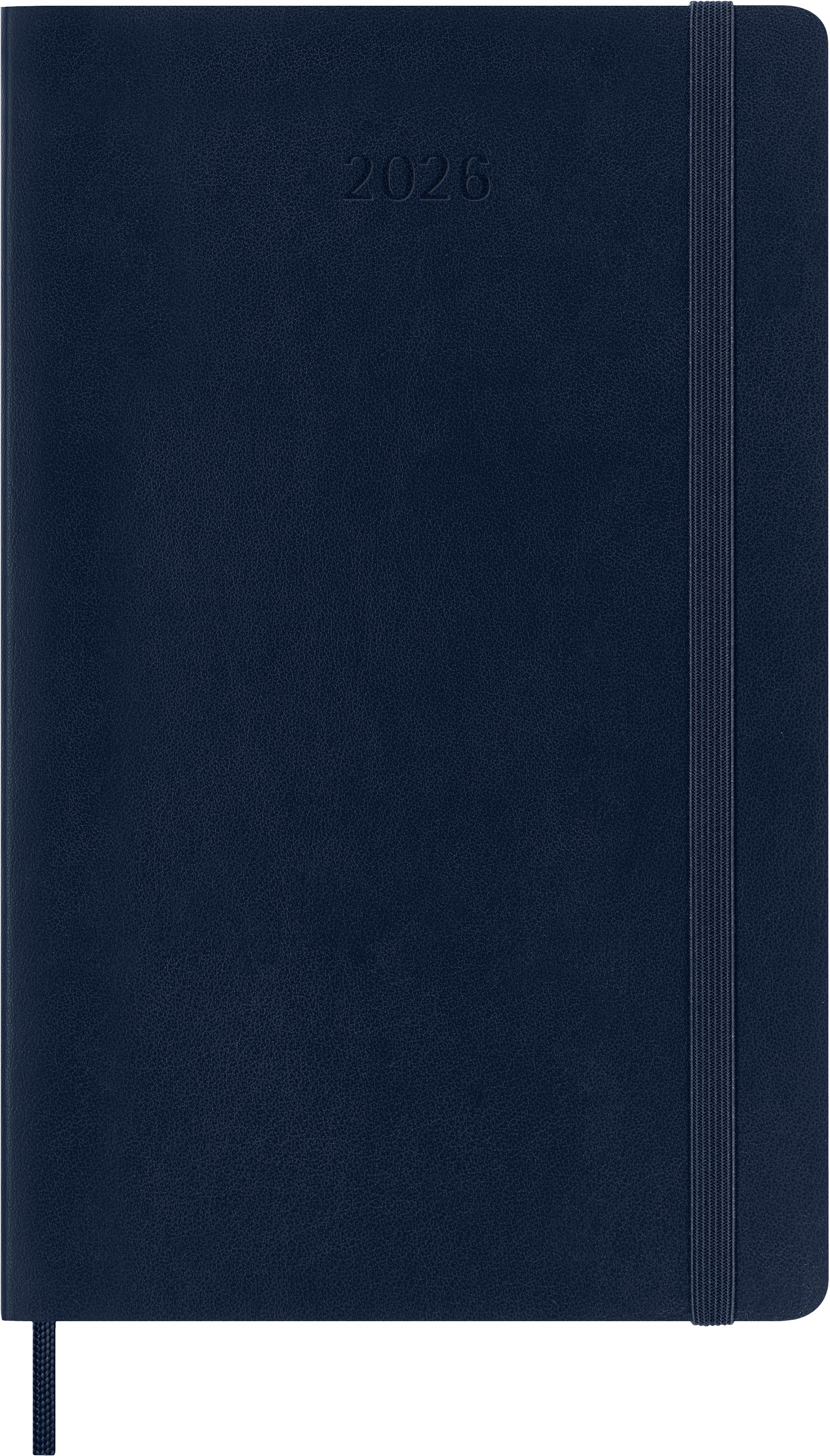 MOLESKINE Buchkalender, MOLESKINE 12 MONATE TAGES NOTIZKALENDER 2026 - SOFT COVER - L/A5 BLAU