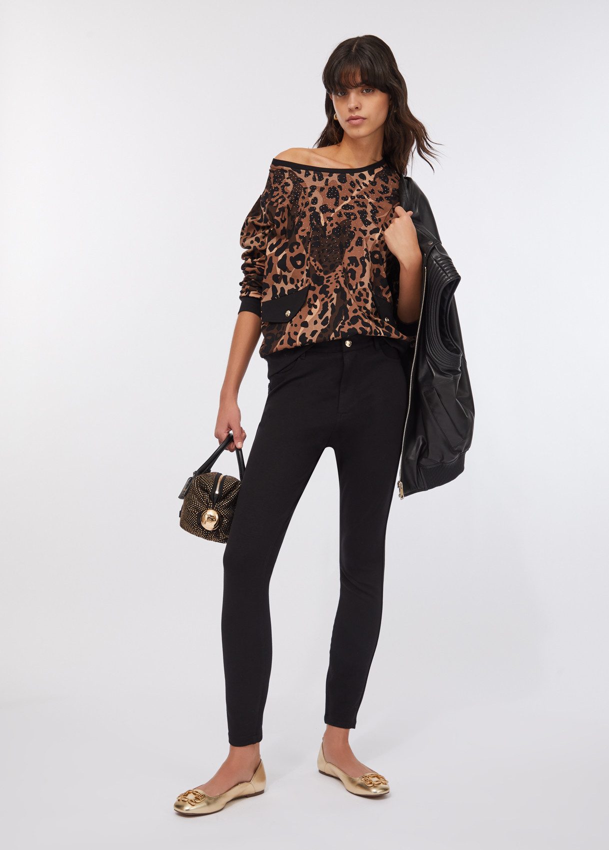 Liu Jo Stoffhose ? Damen Stretch-Hose ? Figurbetonte Skinny Pants - mit Strass