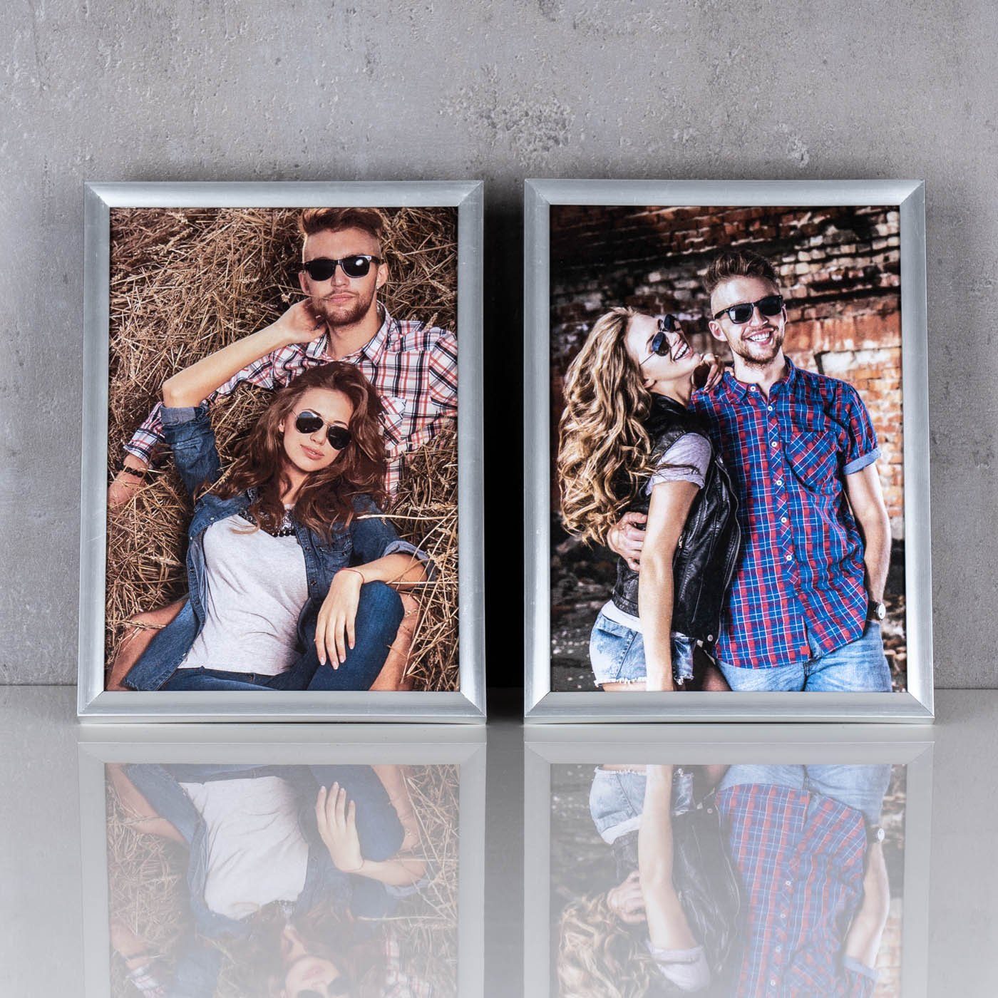 Levandeo® Bilderrahmen, 2er Set Bilderrahmen 13x18cm Fotorahmen Silber Einzelrahmen