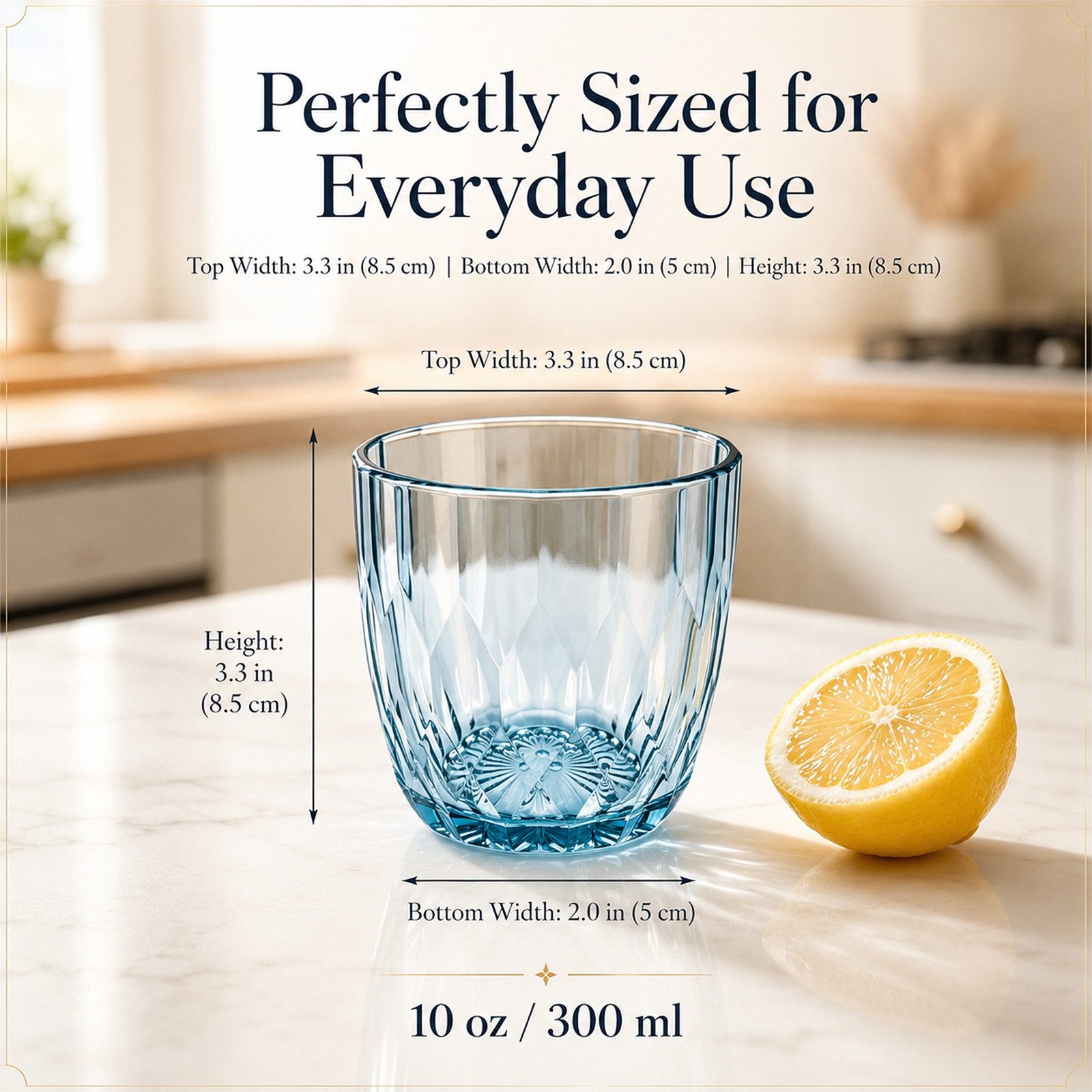 BlingBin Gläser-Set Trinkgläser Bunt 300 ml, 6er Set Outdoor Wassergläser aus Kunststoff, 6-tlg., Acryl, Acrylbecher mit Kristallglas-Optik für Wasser, Saft, Eiskaffee, Tee