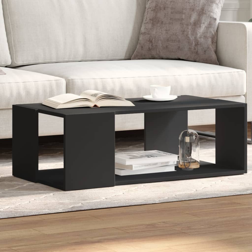 furnicato Couchtisch Schwarz 89,5x48x30 cm Holzwerkstoff günstig online kaufen