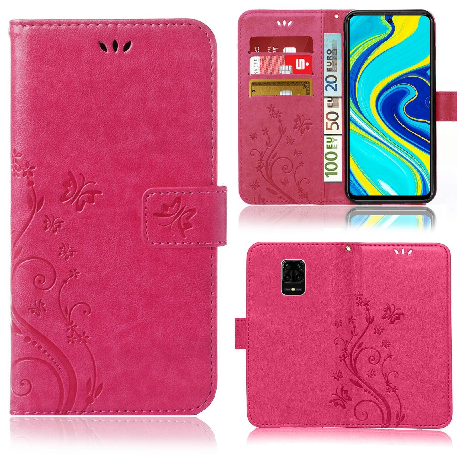 Numerva Handyhülle Bookstyle Flower für Xiaomi Redmi Note 9s / Pro, Handy Tasche Schutzhülle Klapphülle Flip Cover mit Blumenmuster