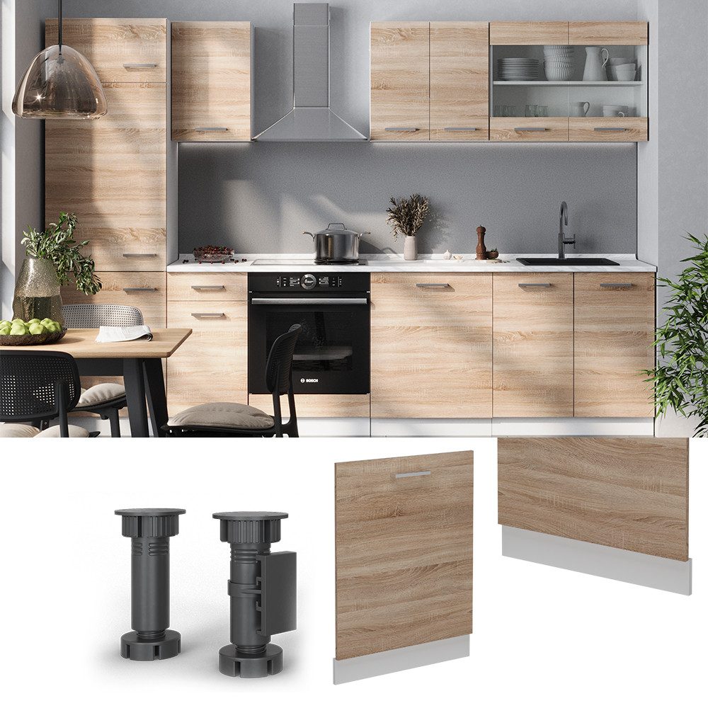Vicco Frontblende R-Line, Sonoma/Weiß, 60 cm ohne Arbeitsplatte (1 St)