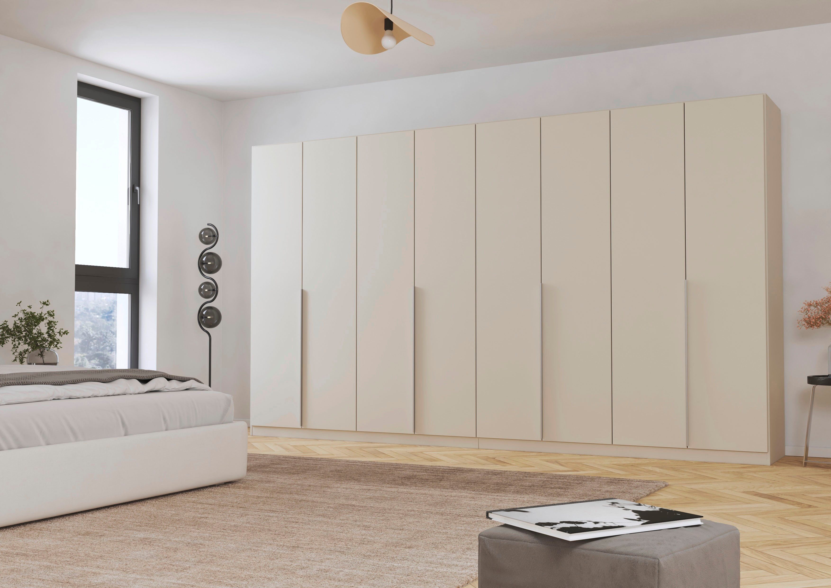 OTTO home Drehtürenschrank Kleiderschrank Schrank Garderobe AGORDO Schlafzimmer (in zwei Griff-Farben, Breiten 91-405 cm, Dekor- oder Hochglanzfront) durchdachte Innenausstattung, in 8 Breiten und 2 Höhen MADE IN GERMANY