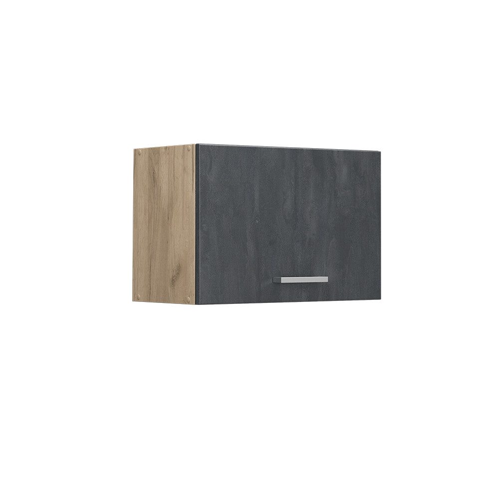 Livinity® Hängeschrank Dunstabzugshaubenschrank R-Line 60 cm Goldkraft Schwarz Beton