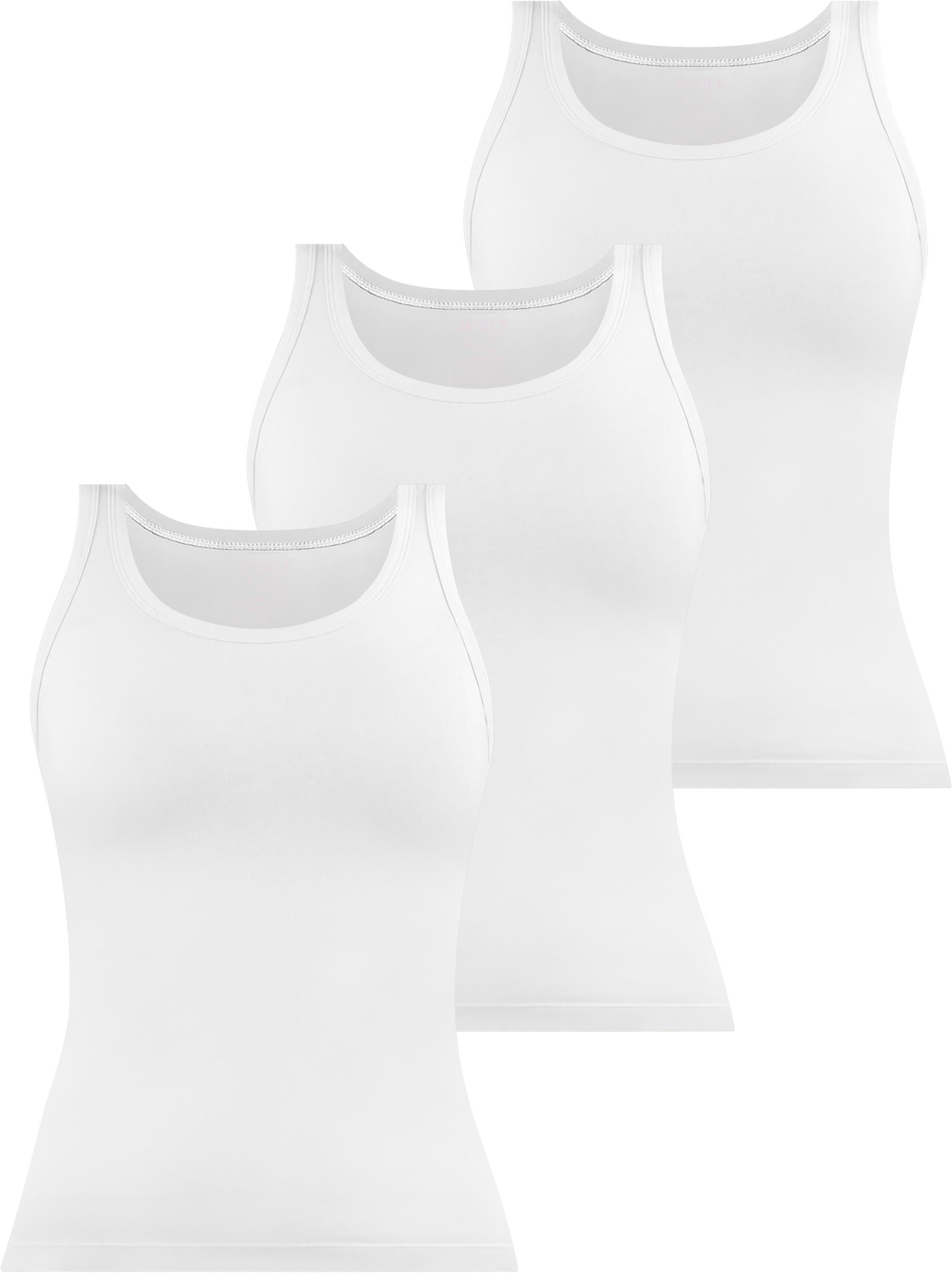 Janice Tanktop 3 x Damen Top Nazca Trägertop aus Baumwolle