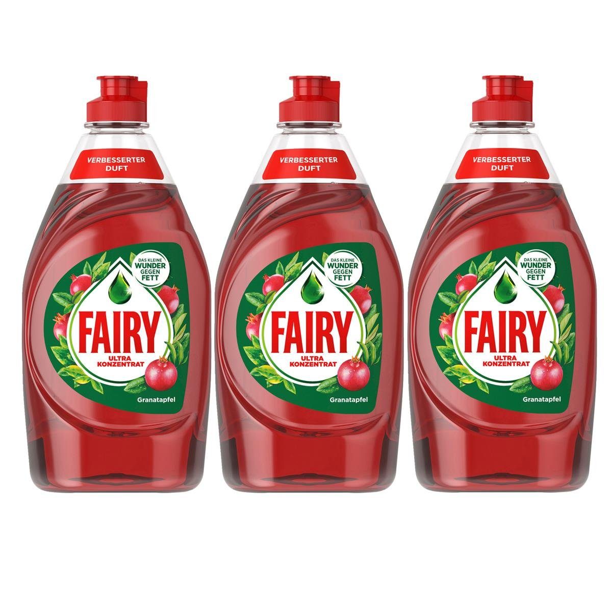Fairy Fairy Spülmittel Ultra Konzentrat Granatapfel 450ml - Gegen Fett (3er Geschirrspülmittel