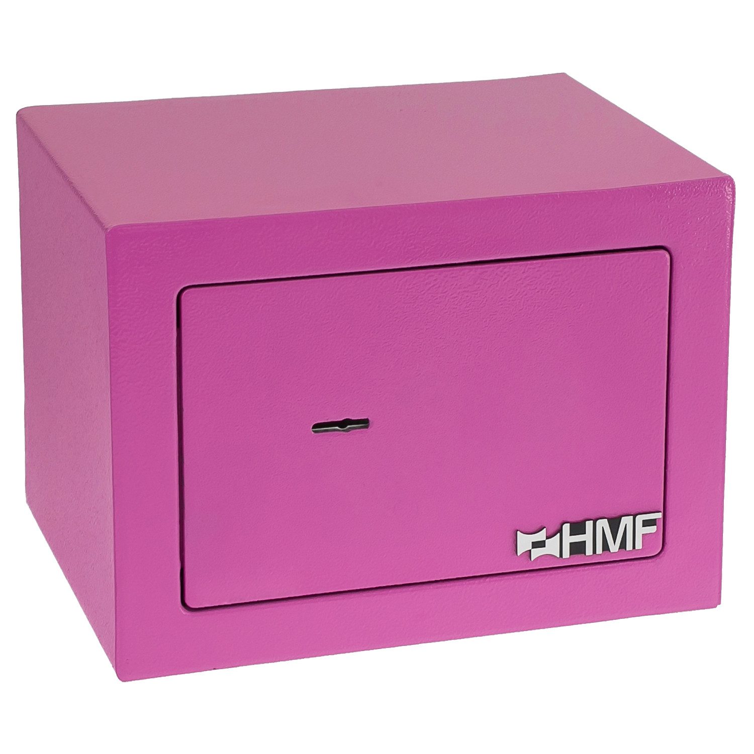 HMF Möbeltresor Safe Tresor klein mit Schlüssel, Schließfach mit Doppelbartschloss, 23 x 17 x 17 cm, pink