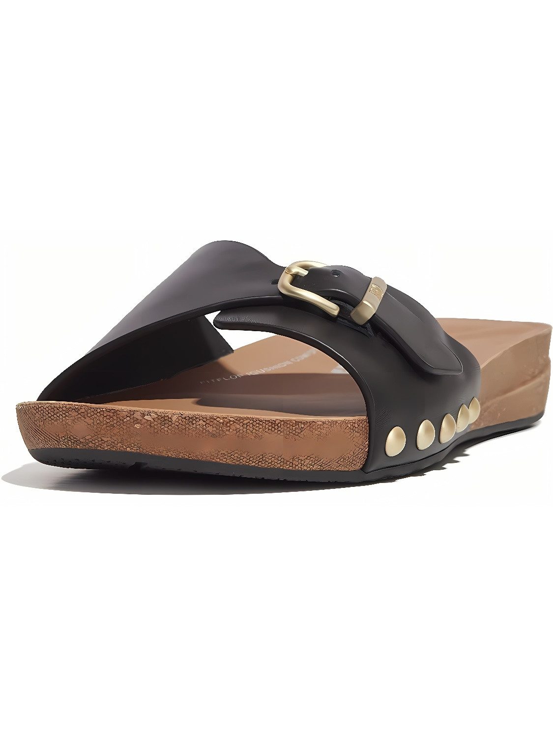 Fitflop Iqushion Adjustable Buckle Leather Slides Sandale