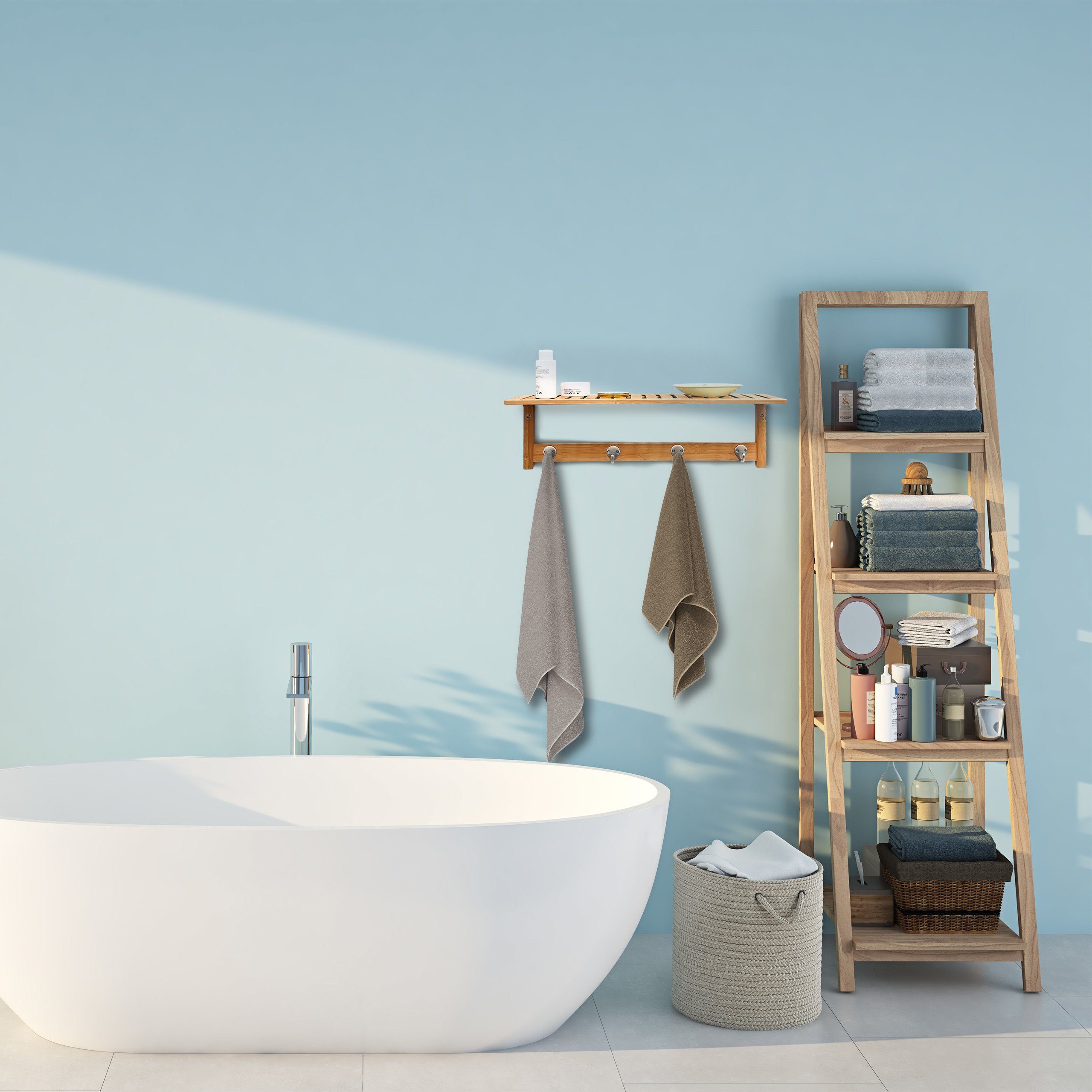 relaxdays Wandgarderobe Wandregal mit Hakenleiste günstig online kaufen