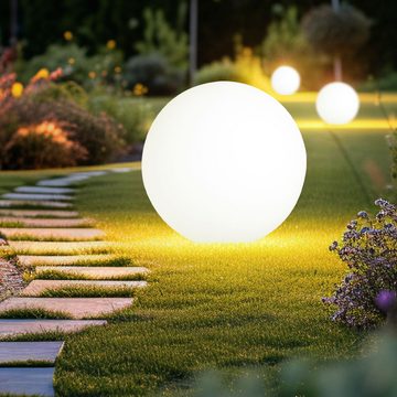 Globo Gartenleuchte, Leuchtmittel inklusive, Kugellampe Außenleuchte Smart LED RGB Gartenlampe dimmbar Farbwechsel