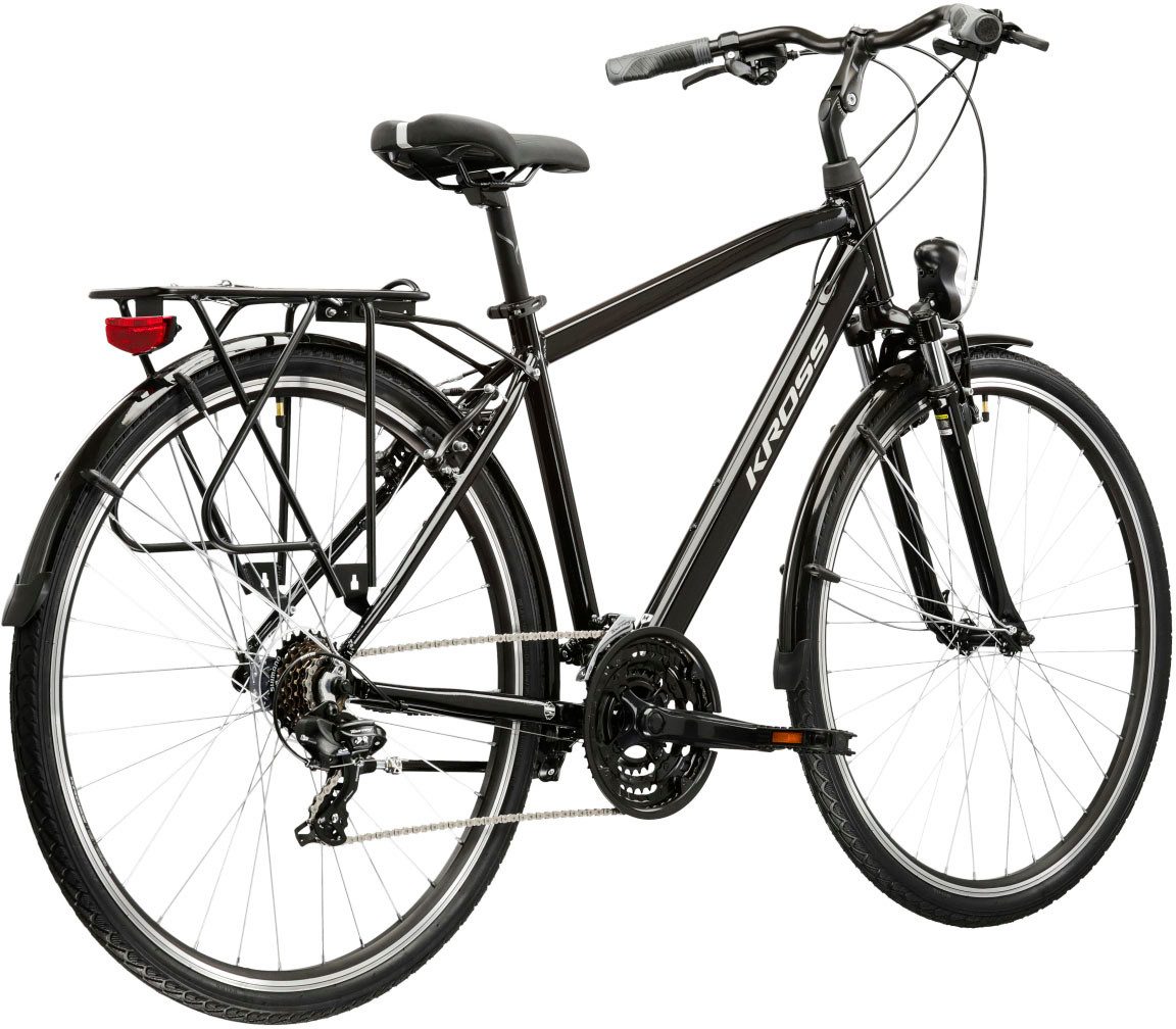 Kross Trekkingrad Trans 1.0, 21 Gang Shimano TOURNEY TY300 Schaltwerk, Kettenschaltung