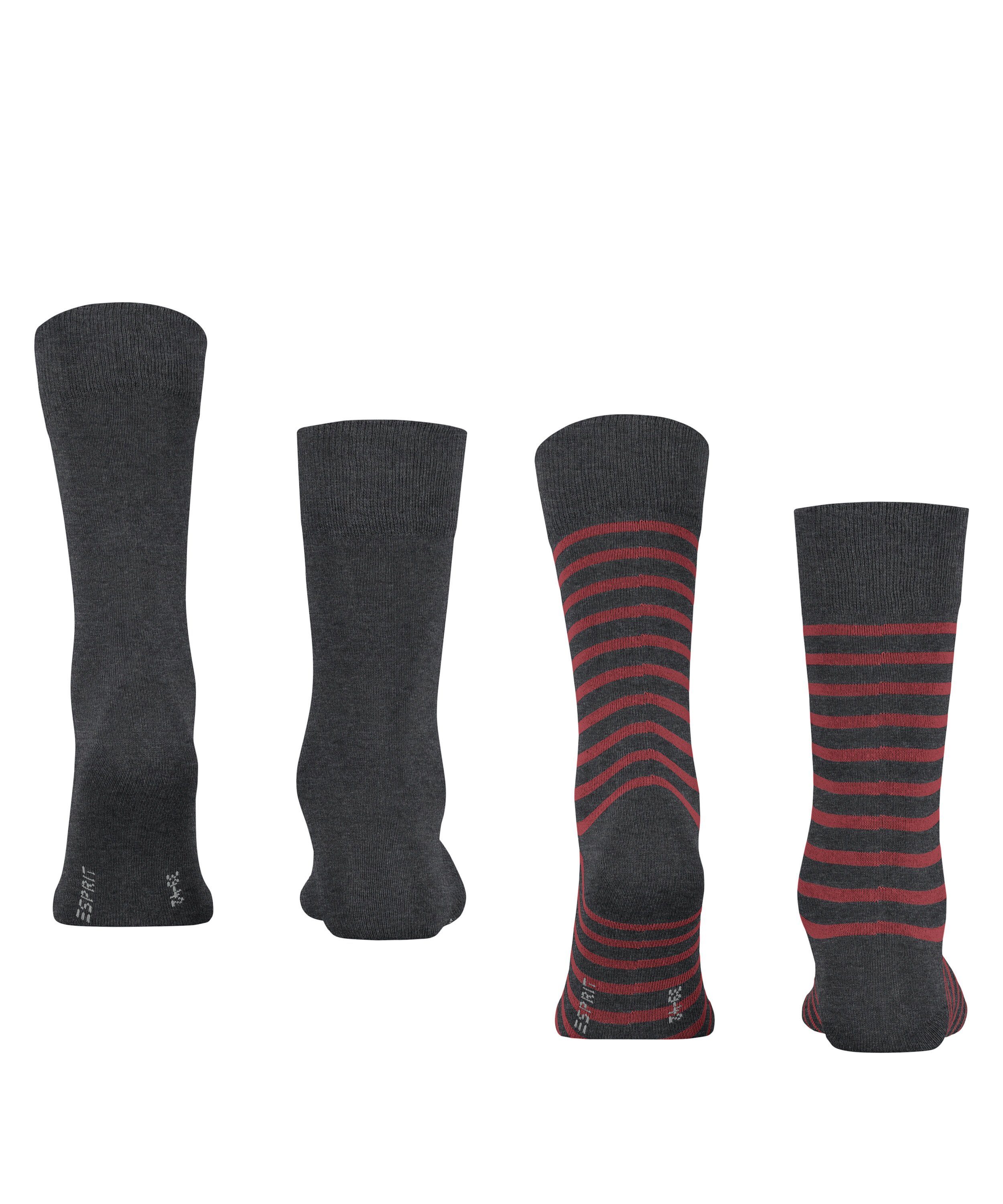 Esprit Socken Fine Stripe (2-Paar) anthra.mel 2-Pack (3081)