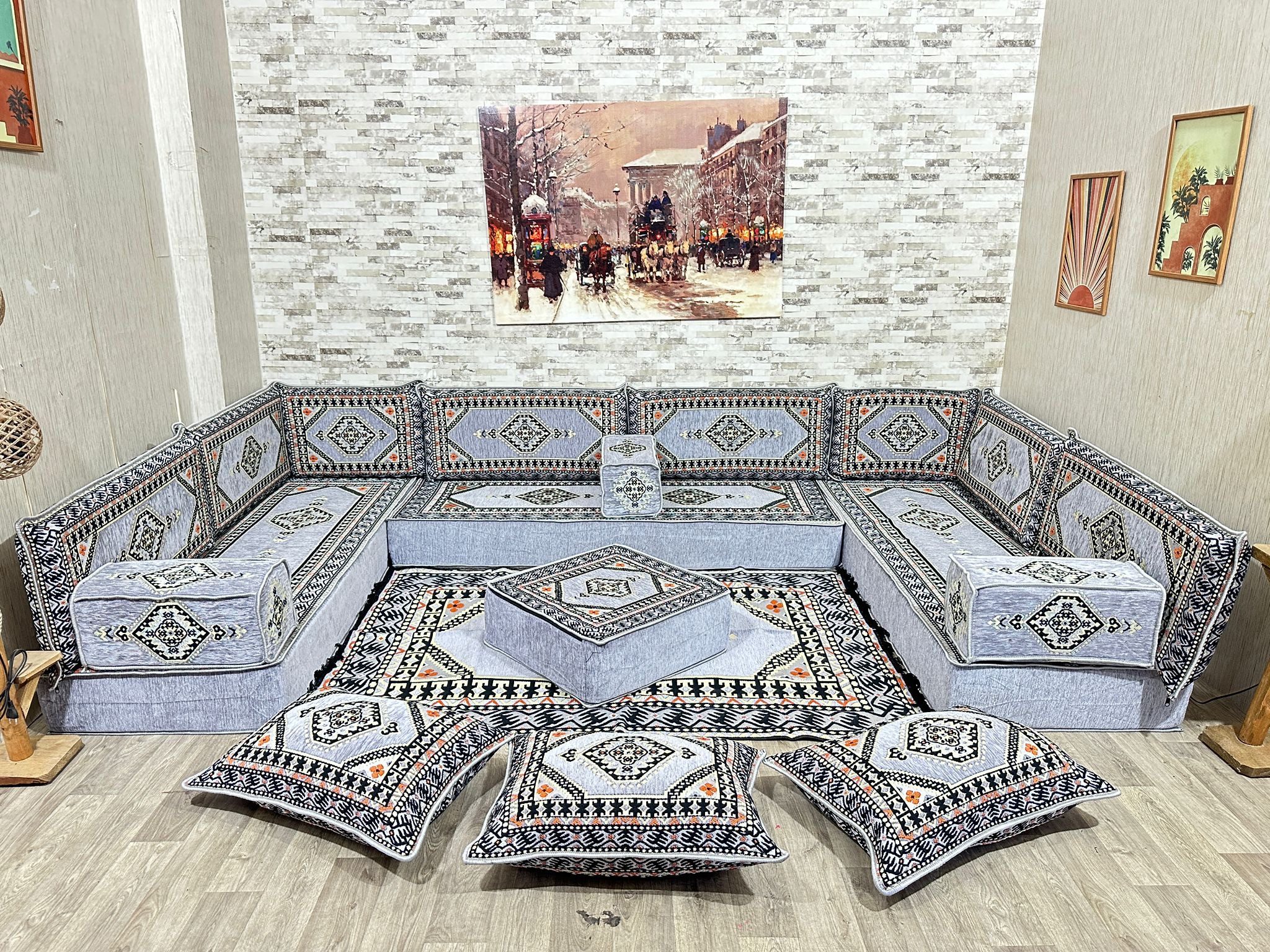 Sofa Orientalische Sitzecke, Bodensofa, Sitzkissen, Arabisches Sofa