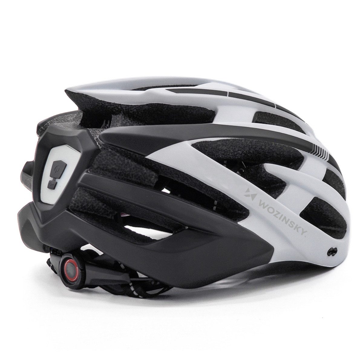 Wozinsky Fahrradhelm HT-28, USB-LED-Rücklicht für zusätzliche Sichtbarkeit, Visier abnehmbar